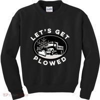 Funny Snow Plow Let's Get Plowed Drinking Snow Day Kids Sweatshirt thumb 0