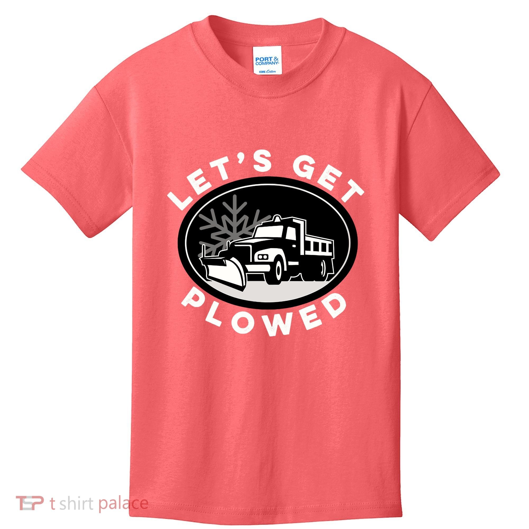 Funny Snow Plow Let's Get Plowed Drinking Snow Day Kids T-Shirt