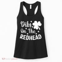 Funny St Patricks Day Irish Shamrock Dibs On The Redhead Women's Tank Top thumb 0