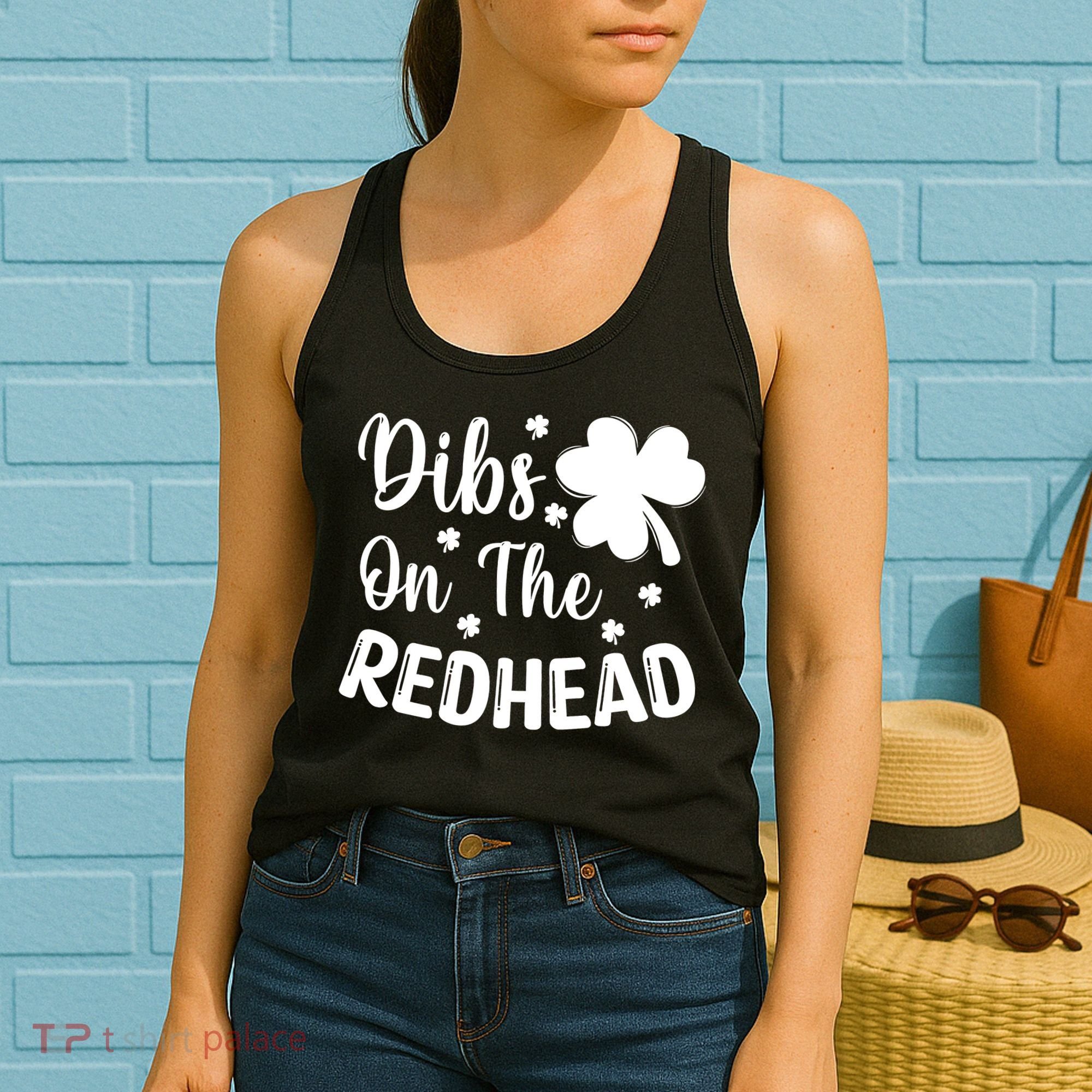 Funny St Patricks Day Irish Shamrock Dibs On The Redhead Women's Tank Top