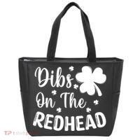 Funny St Patricks Day Irish Shamrock Dibs On The Redhead Tote Bag thumb 0