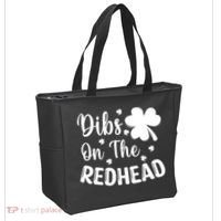 Funny St Patricks Day Irish Shamrock Dibs On The Redhead Tote Bag thumb 2