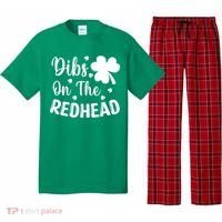 Funny St Patricks Day Irish Shamrock Dibs On The Redhead Pajama Set thumb 0