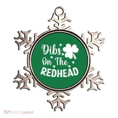 Funny St Patricks Day Irish Shamrock Dibs On The Redhead Ornament