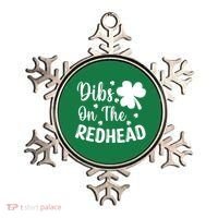 Funny St Patricks Day Irish Shamrock Dibs On The Redhead Ornament thumb 0