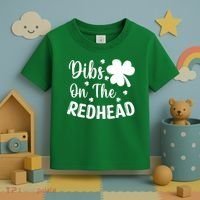 Funny St Patricks Day Irish Shamrock Dibs On The Redhead Toddler T-Shirt thumb 3