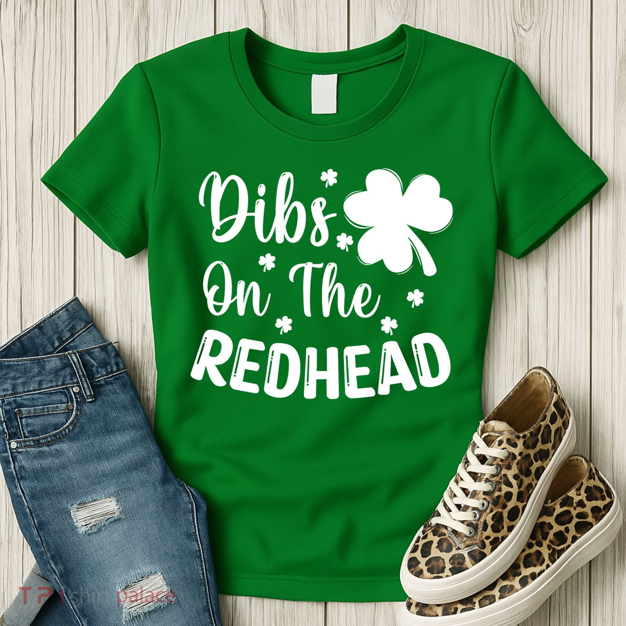 Funny St Patricks Day Irish Shamrock Dibs On The Redhead Women's T-Shirt