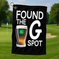 Funny St Patricks Beer Found The G Spot Golf Towel thumb 1