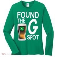 Funny St Patricks Beer Found The G Spot Women's Long Sleeve Shirt thumb 0