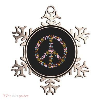 Floral Spring Peace Sign Ornament