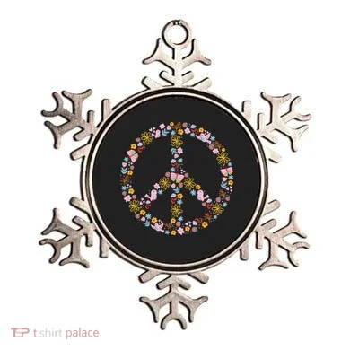 Floral Spring Peace Sign Ornament
