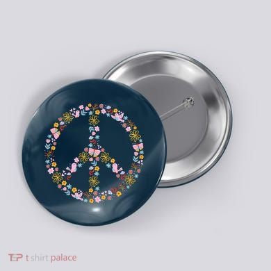 Floral Spring Peace Sign Button