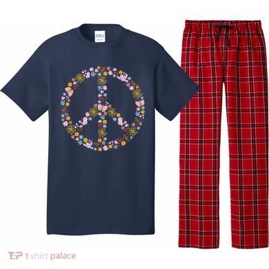 Floral Spring Peace Sign Pajama Set
