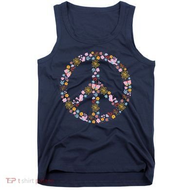 Floral Spring Peace Sign Tank Top