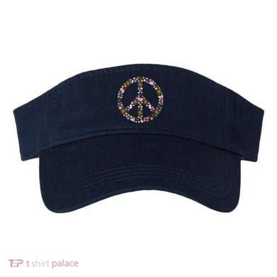 Floral Spring Peace Sign Visor
