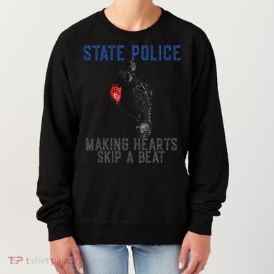 Funny State Police Making Hearts Skip Beat Skeleton Design Women's Sweatshirt