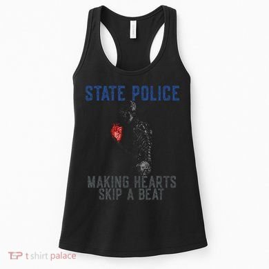 Funny State Police Making Hearts Skip Beat Skeleton Design Women's Tank Top