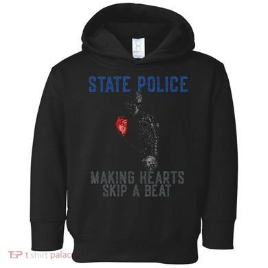 Funny State Police Making Hearts Skip Beat Skeleton Design Toddler Hoodie