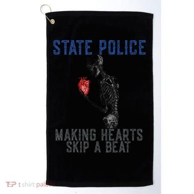 Funny State Police Making Hearts Skip Beat Skeleton Design Golf Towel