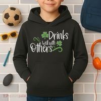 Funny St Patricks Day, St Patricks Day Drinking, Drinks Well With Other Kids Hoodie thumb 2