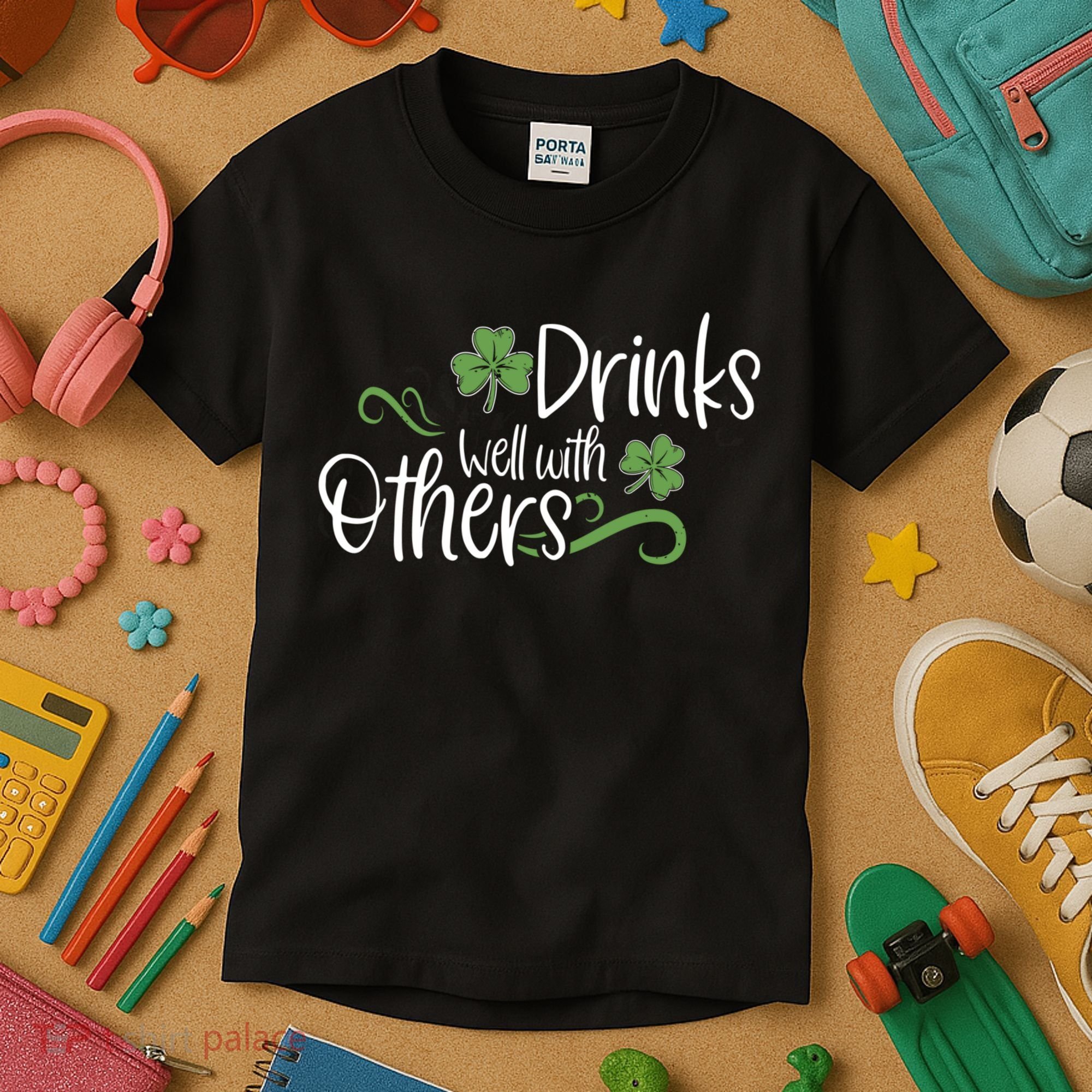 Funny St Patricks Day, St Patricks Day Drinking, Drinks Well With Other Kids T-Shirt