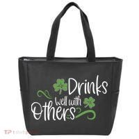 Funny St Patricks Day, St Patricks Day Drinking, Drinks Well With Other Tote Bag thumb 0