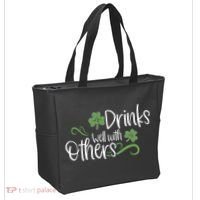Funny St Patricks Day, St Patricks Day Drinking, Drinks Well With Other Tote Bag thumb 2