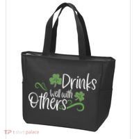 Funny St Patricks Day, St Patricks Day Drinking, Drinks Well With Other Tote Bag thumb 3