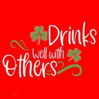 Funny St Patricks Day, St Patricks Day Drinking, Drinks Well With Other Santa Hat thumb 1