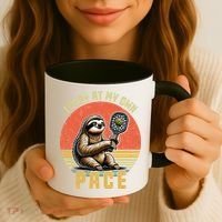 Funny Sloth Pickleball Player And Paddleball Gift Coffee Mug thumb 3