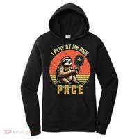 Funny Sloth Pickleball Player And Paddleball Gift Women's Hoodie thumb 0