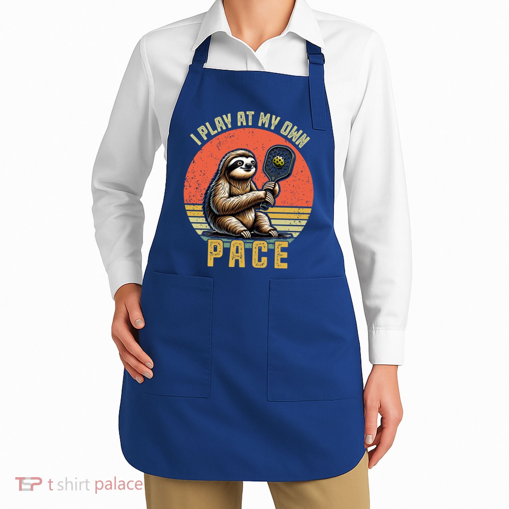 Funny Sloth Pickleball Player And Paddleball Gift Apron