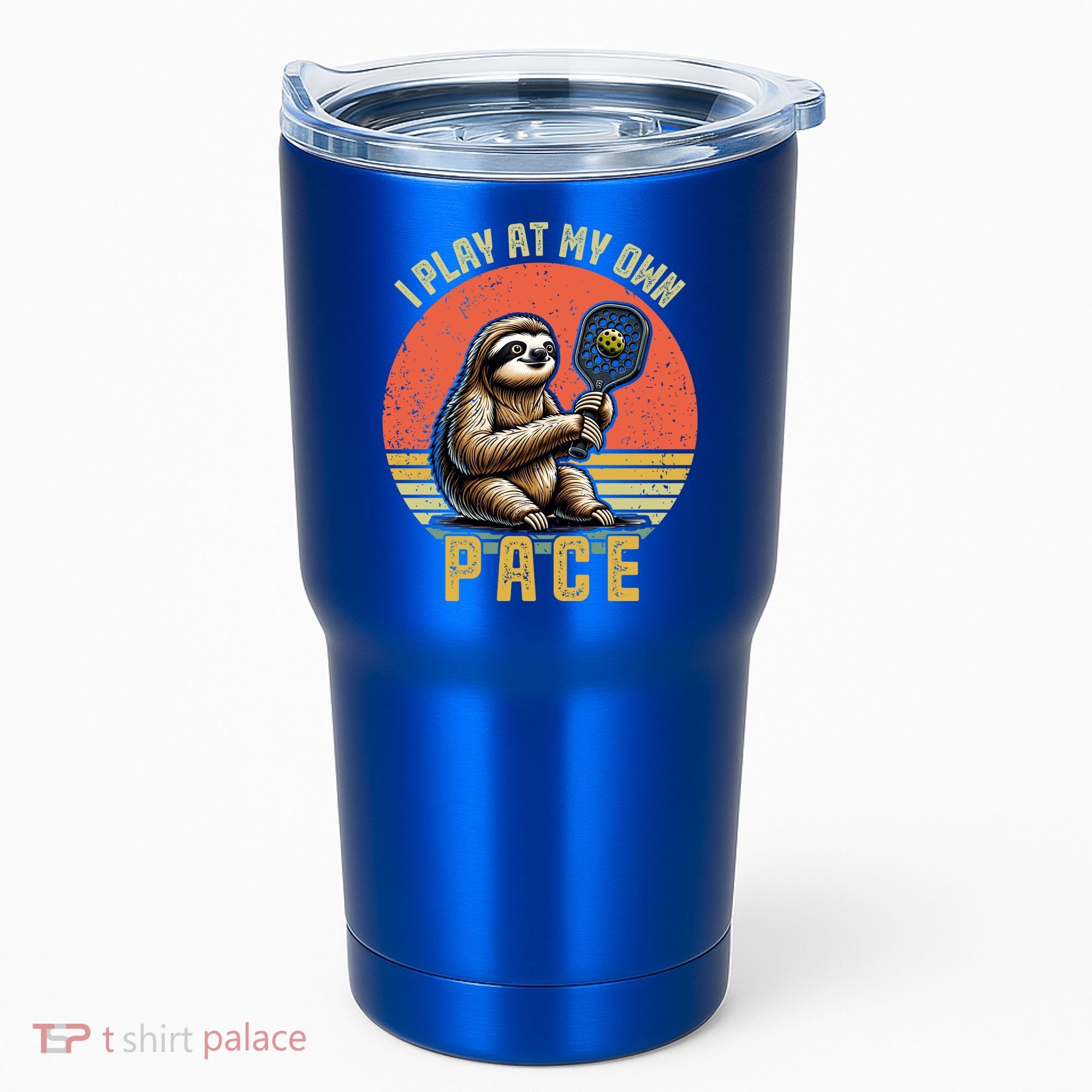 Funny Sloth Pickleball Player And Paddleball Gift Tumbler