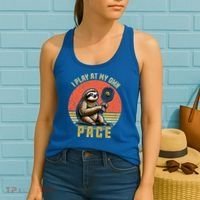Funny Sloth Pickleball Player And Paddleball Gift Women's Tank Top thumb 2