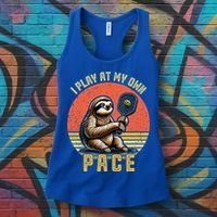 Funny Sloth Pickleball Player And Paddleball Gift Women's Tank Top thumb 3