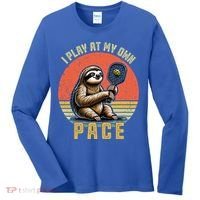 Funny Sloth Pickleball Player And Paddleball Gift Women's Long Sleeve Shirt thumb 0