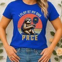 Funny Sloth Pickleball Player And Paddleball Gift Women's T-Shirt thumb 2