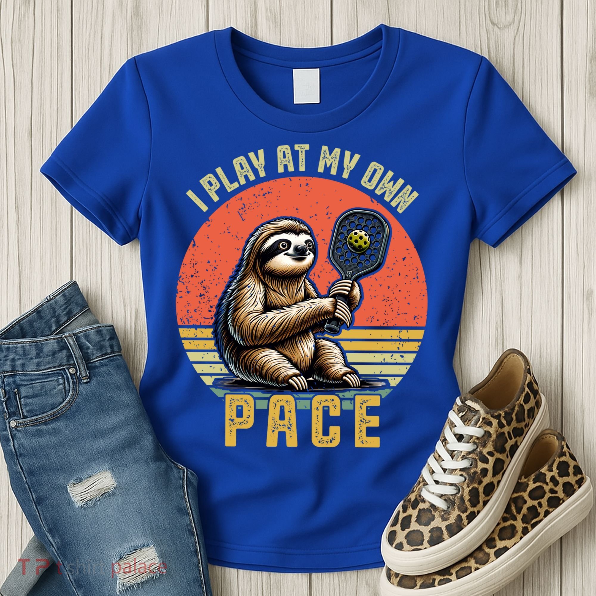 Funny Sloth Pickleball Player And Paddleball Gift Women's T-Shirt