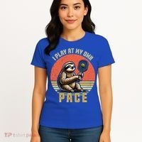 Funny Sloth Pickleball Player And Paddleball Gift Women's T-Shirt thumb 4