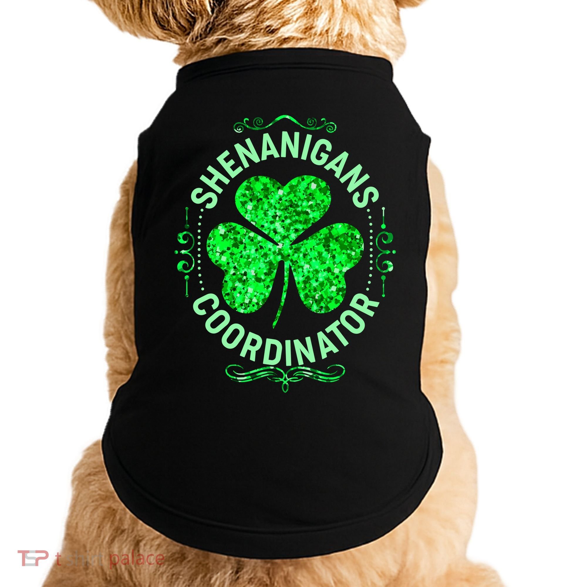 Funny St Patrick's Day Shenanigans Coordinator Lucky Shamrock Clover Doggie Tank