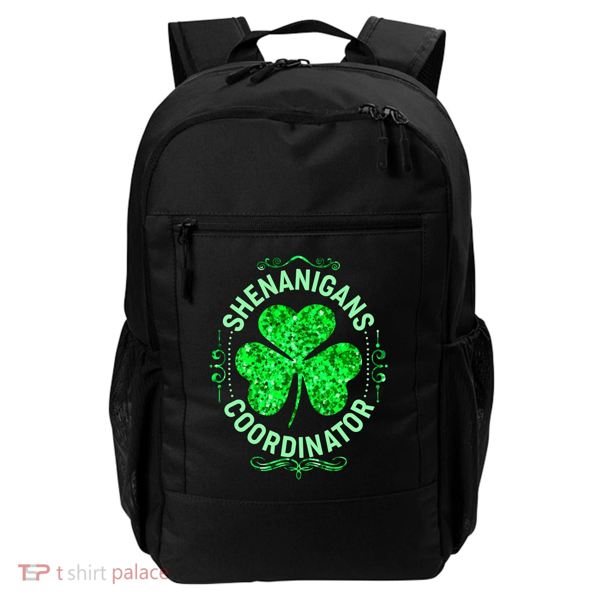 Funny St Patrick's Day Shenanigans Coordinator Lucky Shamrock Clover Backpack