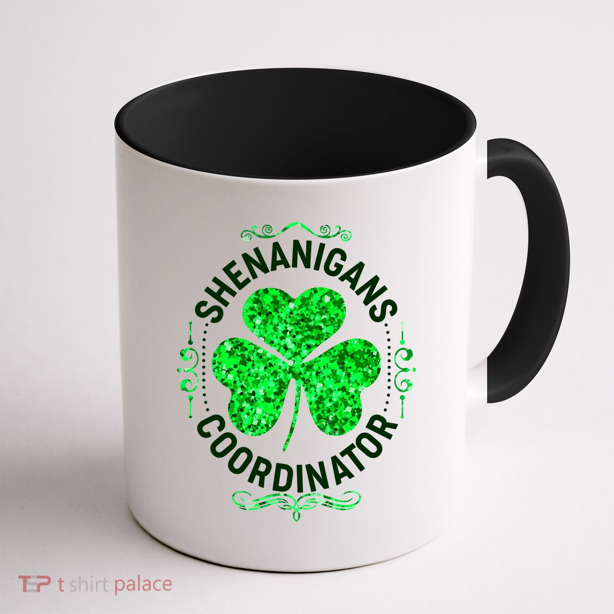 Funny St Patrick's Day Shenanigans Coordinator Lucky Shamrock Clover Coffee Mug