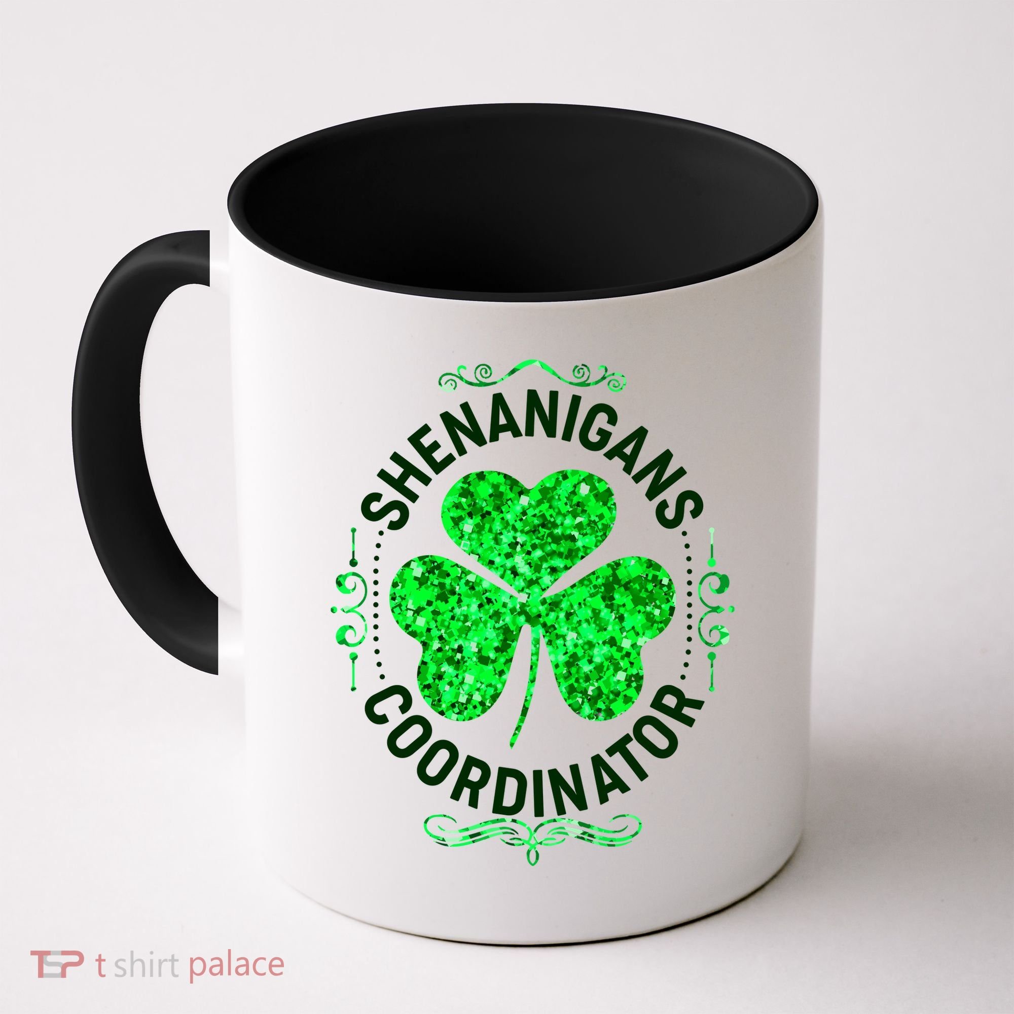 Funny St Patrick's Day Shenanigans Coordinator Lucky Shamrock Clover Coffee Mug