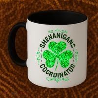 Funny St Patrick's Day Shenanigans Coordinator Lucky Shamrock Clover Coffee Mug thumb 2