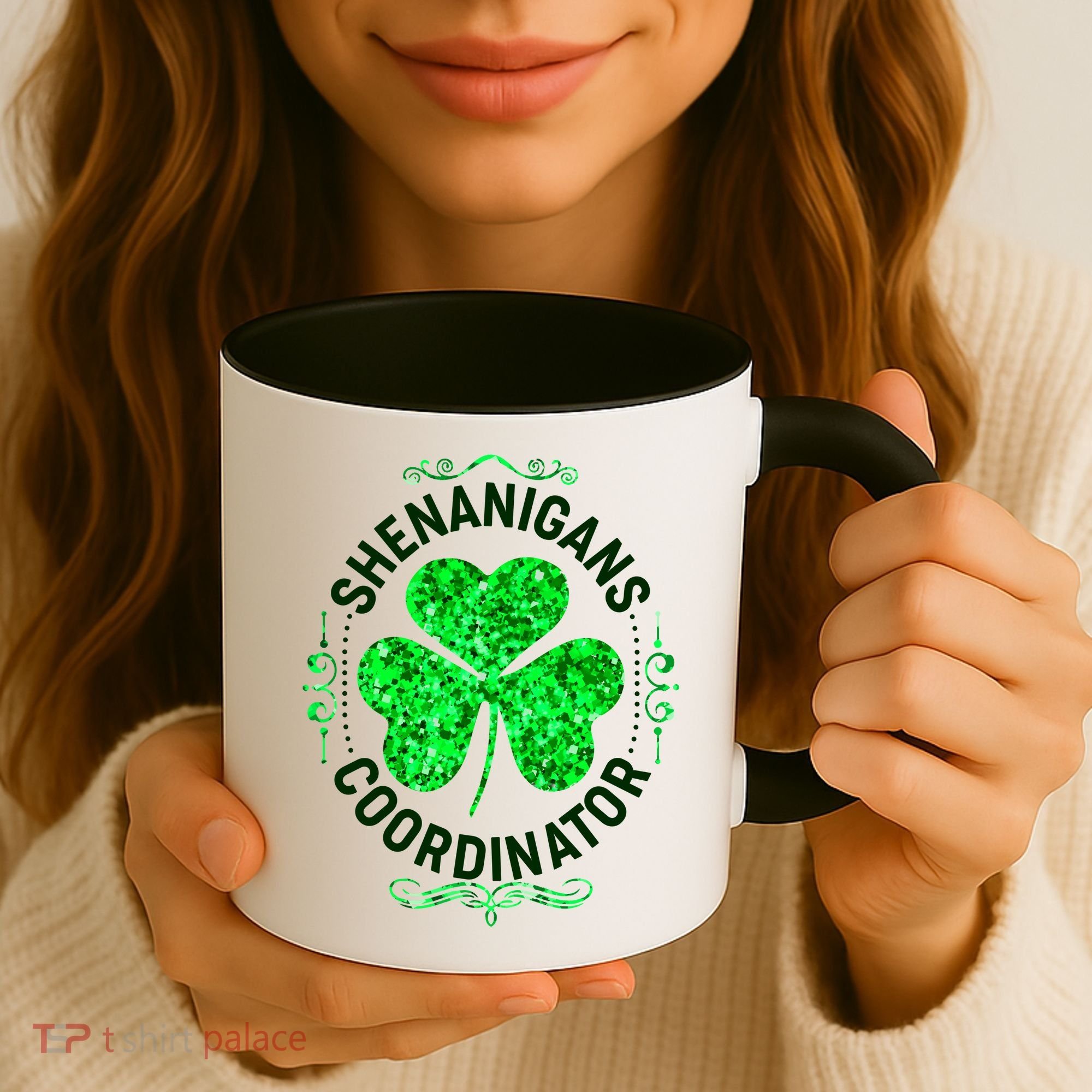 Funny St Patrick's Day Shenanigans Coordinator Lucky Shamrock Clover Coffee Mug