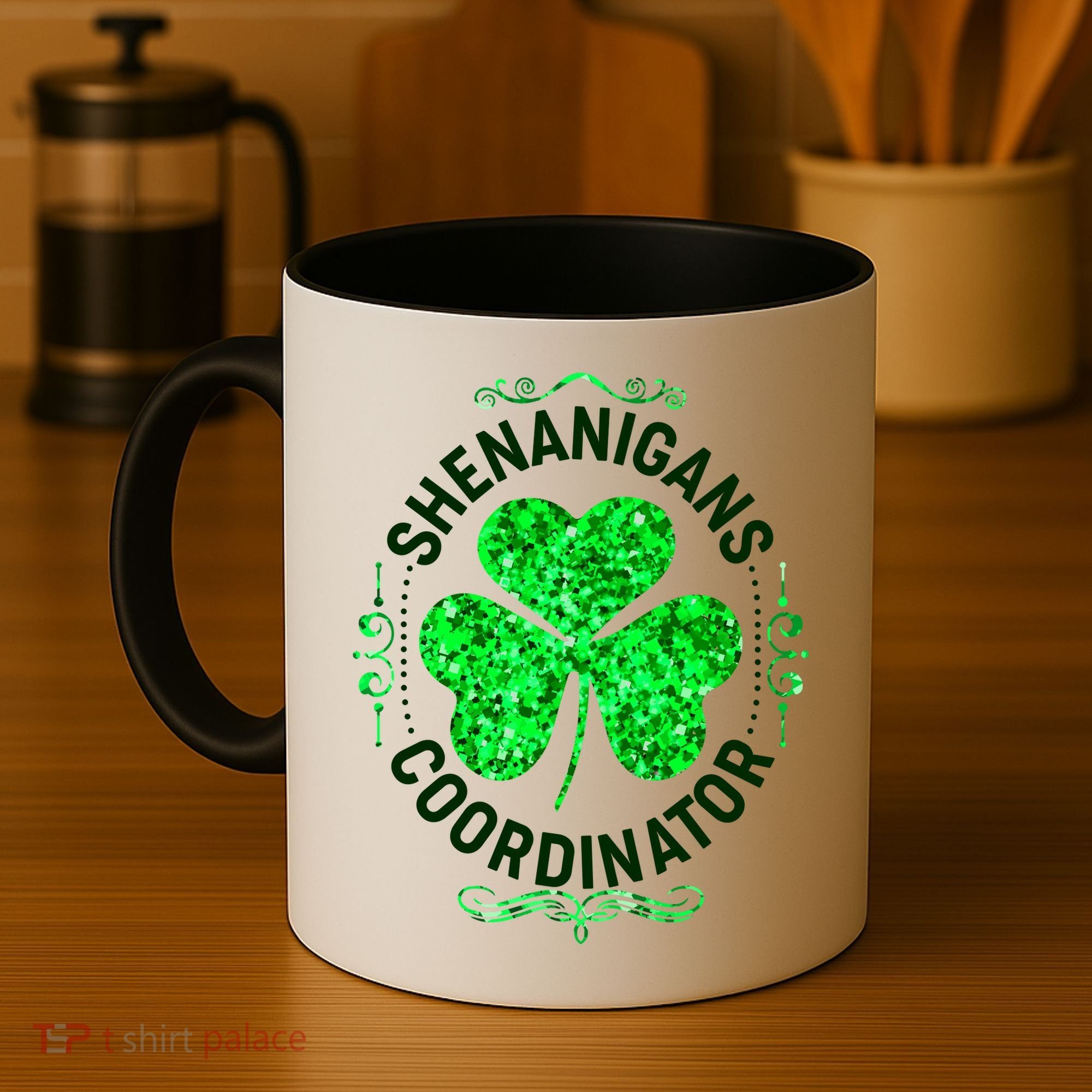 Funny St Patrick's Day Shenanigans Coordinator Lucky Shamrock Clover Coffee Mug