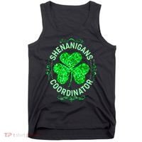 Funny St Patrick's Day Shenanigans Coordinator Lucky Shamrock Clover Tank Top thumb 0