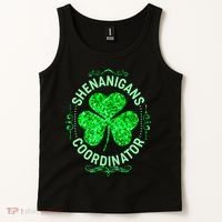Funny St Patrick's Day Shenanigans Coordinator Lucky Shamrock Clover Tank Top thumb 2