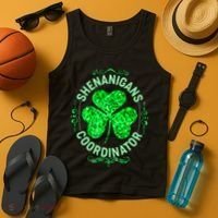 Funny St Patrick's Day Shenanigans Coordinator Lucky Shamrock Clover Tank Top thumb 4