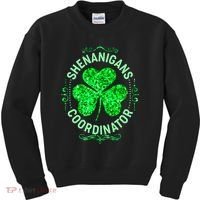 Funny St Patrick's Day Shenanigans Coordinator Lucky Shamrock Clover Kids Sweatshirt thumb 0